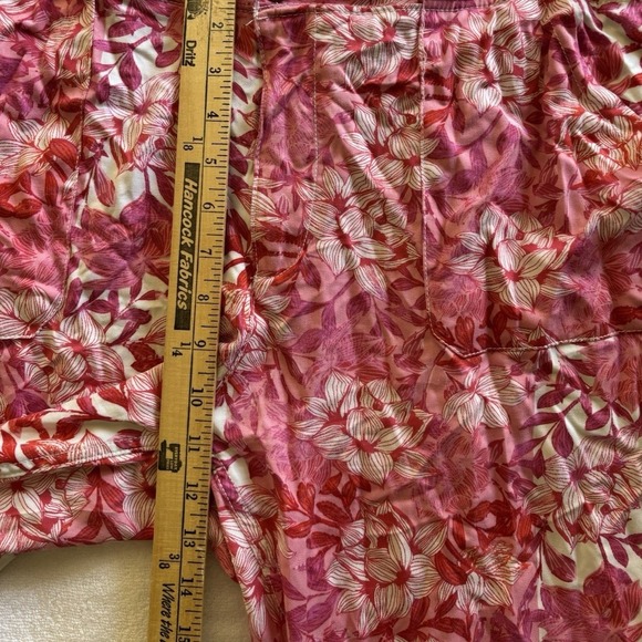 Caribbean Joe Pants Womens Size 16 Casual Travel Tropical Rayon Wide Leg Cropped - Picture 7 of 15